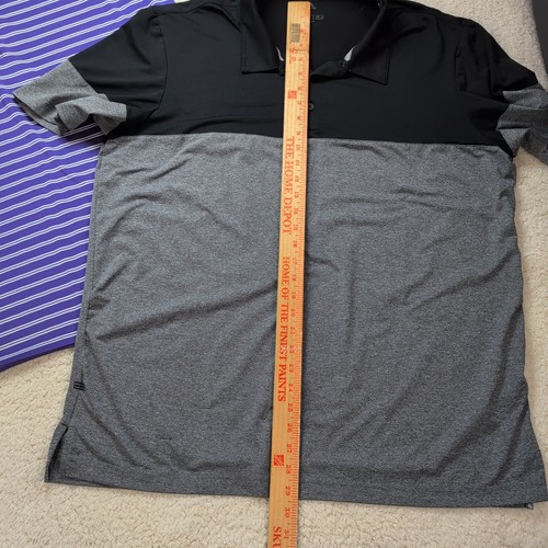 Polo RLX Purple Stripe & Adidas Black Gray Lot of 2 Men’s XL Golf Polos - Picture 7 of 17