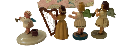 Lote De Colección Erzgebirge 4 Ángeles Surtidos TLC Alemania Músicos de Madera - Imagen 3 de 7