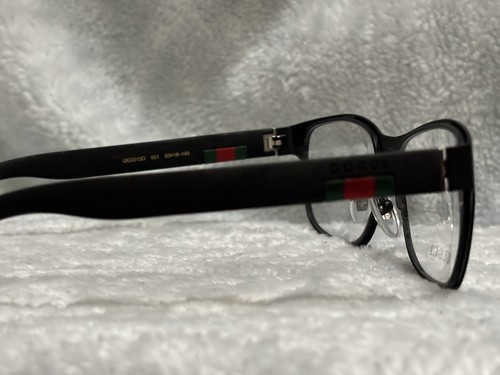 Gafas de hombre GUCCI GG0013O 001 rectangulares cuadradas negras lentes de demostración 55 mm - Imagen 3 de 6