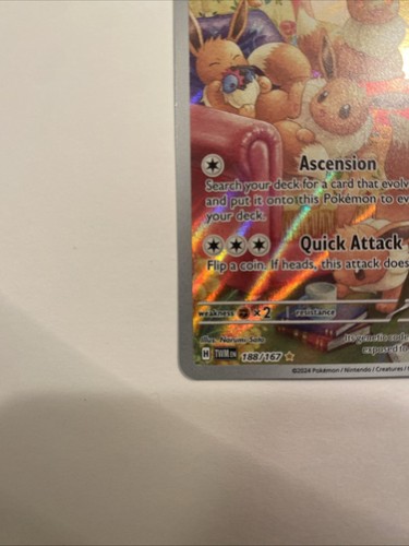 Pokémon TCG Eevee Illustration Rare Twilight Masquerade #188/167 NM/M Condition - 第 4/10 張圖片