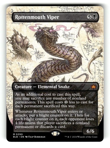 Rottenmouth Viper (Borderless) Bloomburrow 290 Near Mint