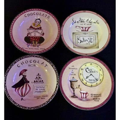 Sakura Sweet Treats Dessert Plates Set Gracey Knight Paris French Cafe Stoneware