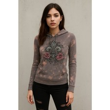 Vintage Self Esteem Hoodie Y2k Thermal Grunge Bling Distressed Large Skater