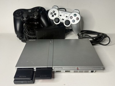 Sony PlayStation 2 PS2 Slim Silver SCPH-79001 Console Complete Tested Working