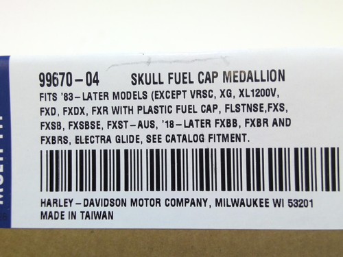 NEW Harley Dyna Softail XL Willie G Skull Fuel Gas Cap cover Medallion 99670-04 - Bild 6 von 6