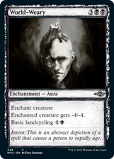 4x (348) World-Weary - SHOWCASE SKETCH MTG Modern Horizons 2 NM Magic Regular
