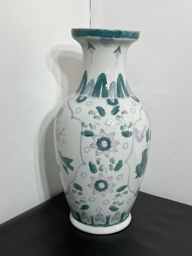 Vintage Hand Painted Chinese Porcelain Vase 14” Signed - Picture 3 of 11
