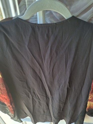 Vintage Spencer Alexis Jacket Sml Black Red Velvet Jacquard Brocade Lace Floral - Picture 6 of 6