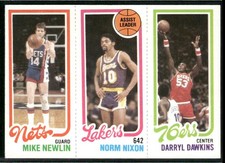 1980-81 Topps Mike Newlin, Norm Nixon, Darryl Dawkins #159-134-180 ~ NM-MT ~