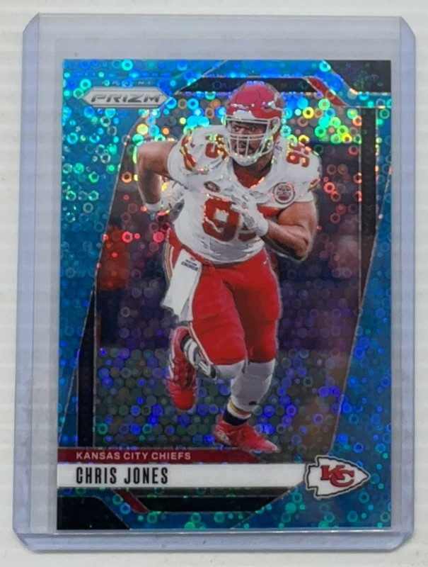 2024 Panini Prizm Chris Jones No Huddle Blue Disco Prizm #67/99 Chiefs