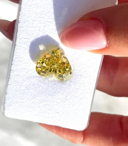 1Ct fancy yellow color Heart Cut VVS1 Diamond Premium Quality Loose Gemstone 6MM - Picture 4 of 8