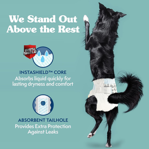 Simple Solution Disposable Dog Diapers for Female Dogs, True Fit, Absorbent, Lea - Picture 3 of 12