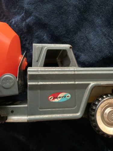 VINTAGE Structo Red Pressed STEEL READY MIX CONCRETE CEMENT MIXER TRUCK 1960’s - Picture 11 of 13