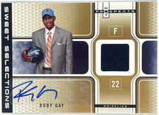 2006-07 Fleer Hot Prospects Sweet Selections Gold Rudy Gay Auto RC #SSA-RG /25