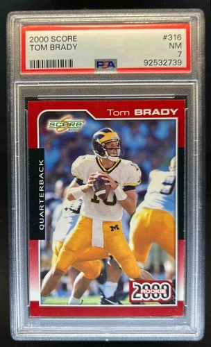 2000 Score Tom Brady Rookie RC #316 Wolverines PSA 7