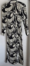 Reformation Maxi Dress Size 0 Long Sleeve Black White Print Boho Gown