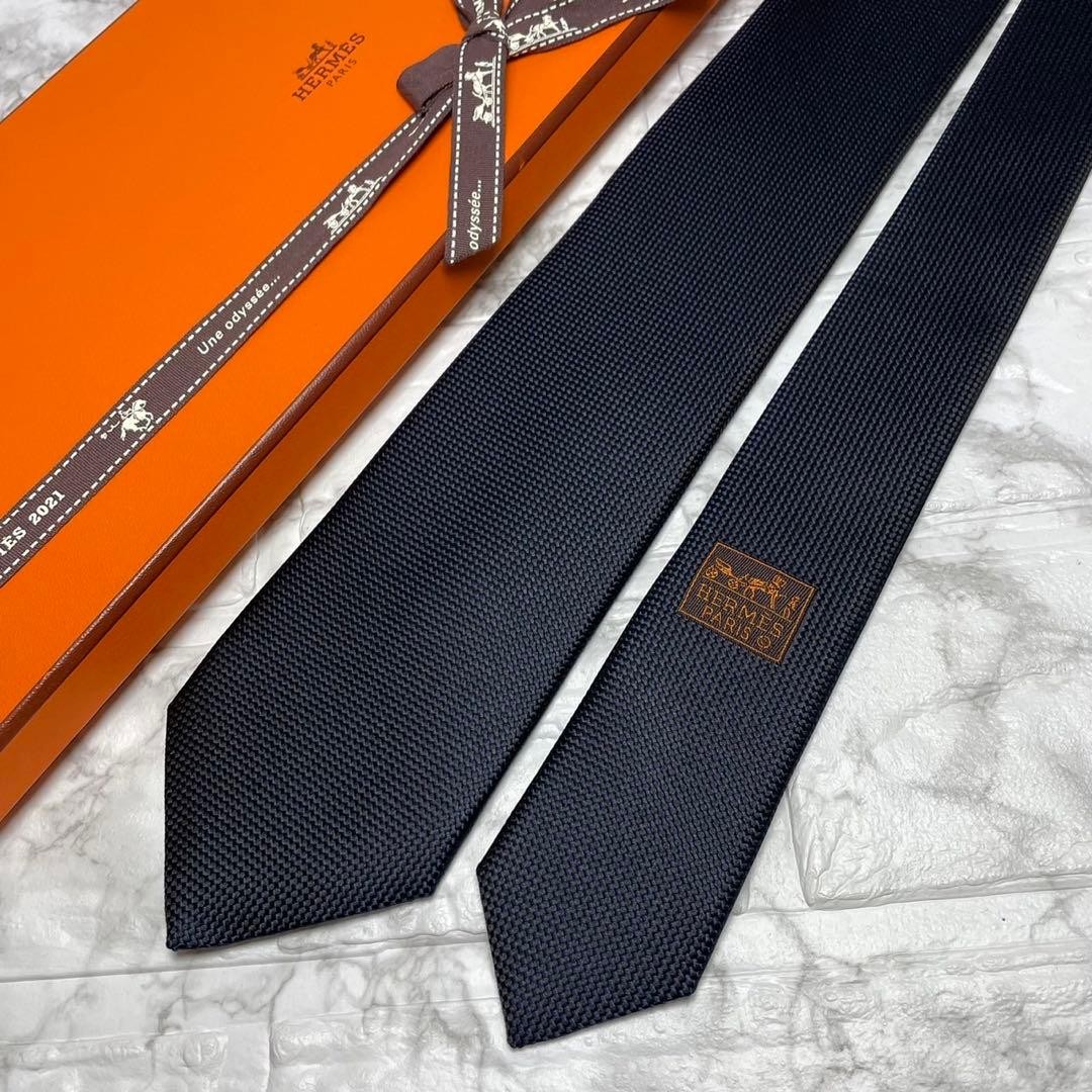 tag HERMES tie current design solid tie navy - image 2