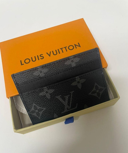 LOUIS VUITTON Porte Cartes Double Card Holder Monogram Eclipse Black