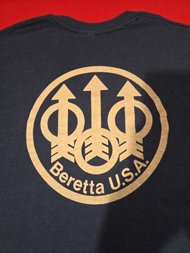 Vintage Beretta Made In USA Navy T-shirt Size Large 46-48 - Picture 3 of 18