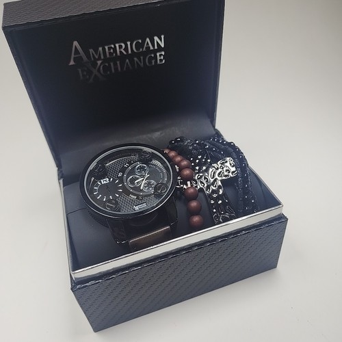 American Exchange Herren Quarzwerk glänzend Rotguss Armband Analog Uhr - Bild 3 von 5