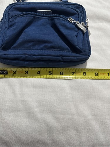 Baggallini Triple Zip Belt Bag Crossbody Travel Blue Organizer - Picture 12 of 13