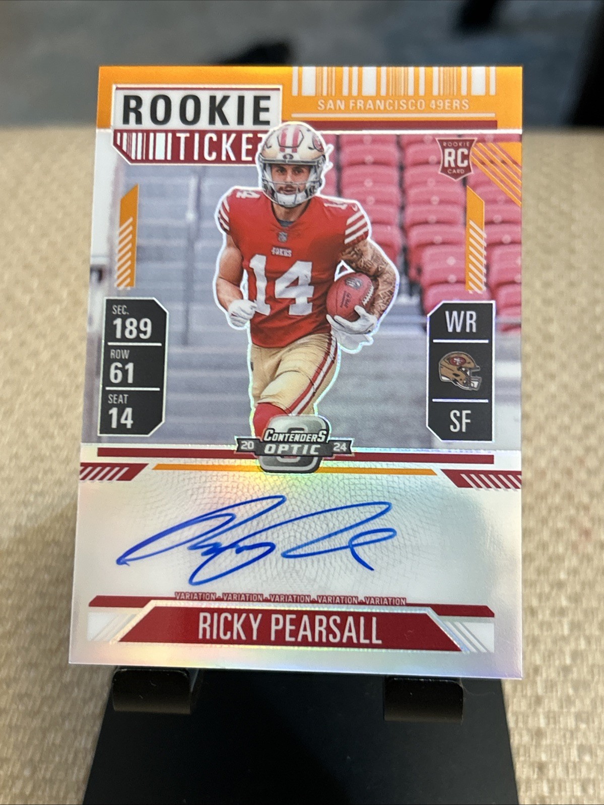 2024 Contenders Optic Ricky Pearsall Rookie Ticket Variation Auto Orange /35 🔥