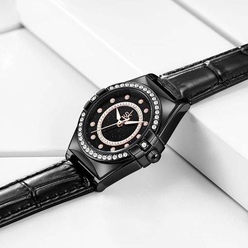 SK Fashion Women Watches with Crystal Diamond Ladies Dress Watch with Genuine... - Picture 3 of 7