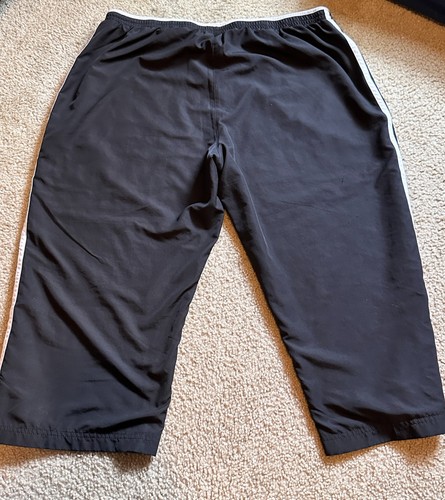 Adidas nero con righe bianche pantalone allenamento capris con fodera in rete donna XL - Foto 4 di 7