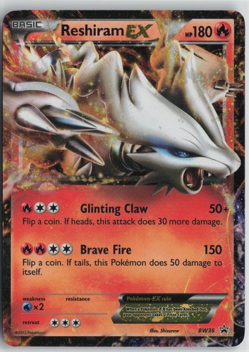 Reshiram EX BW36 Holo Promo Black And White Promo Pokemon Lightly Played