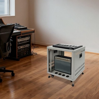 9U Audio Rack Stand Studio Rack Server Rack Audio Holder With Wheels ﻿Rectangle