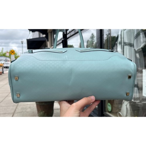 GUCCI Bebé Azul Mino Logo Micro GG Guccissima Cuero Asa Superior Bolso Cartera - Imagen 6 de 11
