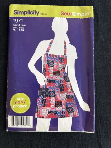 Sewing Pattern Apron Simplicity Sew Simple #E1971 Misses' Sizes A S-XL Uncut New