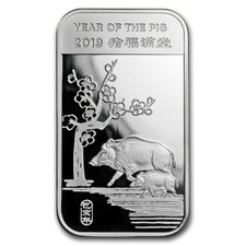 1 oz Silver Bar - APMEX (2019 Year of the Pig) 84.19 per troy oz