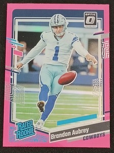 2023 Panini Donruss Optic Rated Rookie Brandon Aubrey #226 Pink