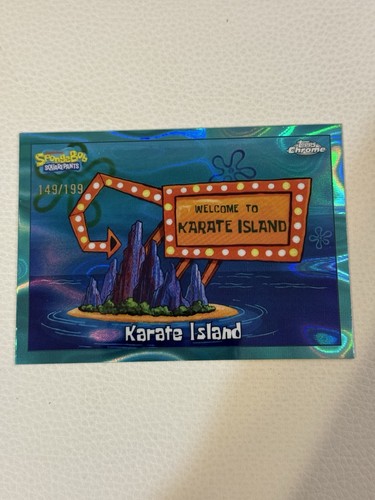 2025 Topps Chrome SpongeBob #169 Karate Island Aqua Lava Refractor /199