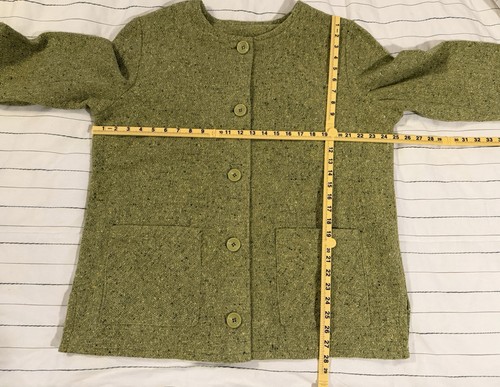 Boyne Valley Weavers | Giacca in misto lana tweed verde made in Irlanda nuova con etichetta - Taglia 1X - Foto 7 di 7