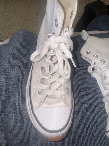 Converse platform chuck Taylor Hitop Custom Mens 3 Womens 4.5 white worn twice! - Picture 7 of 13