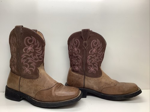 WOMENS ARIAT FATBABY COWBOY BROWN BOOTS SIZE 11 B - Picture 3 of 11