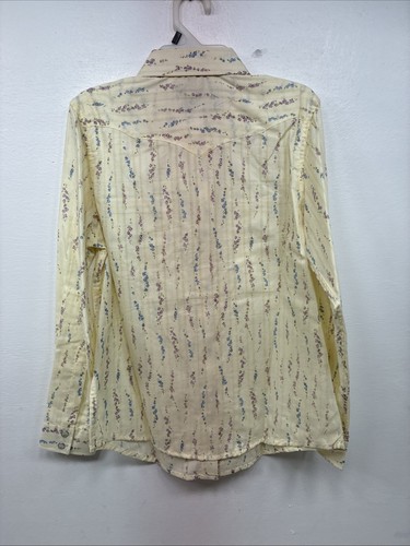 New Kids White Horse Floral Long Sleeve Pearl Snap Large MM-7 - Picture 10 of 12