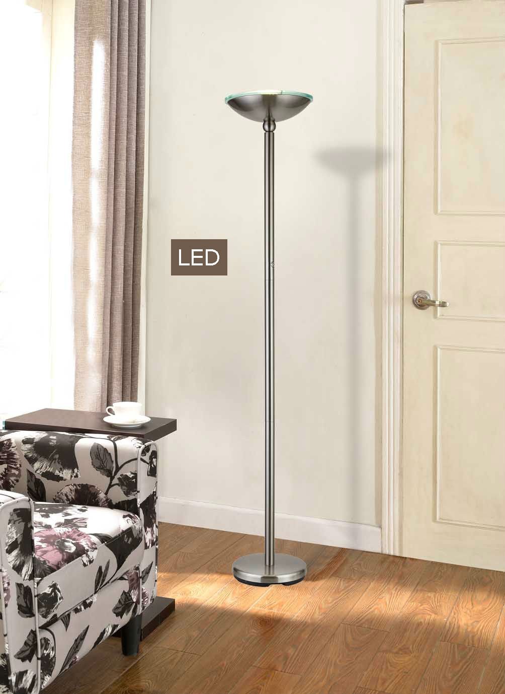 LED9485FSN LED Torchiere Floor Lamp with Touch Dimmer, 71