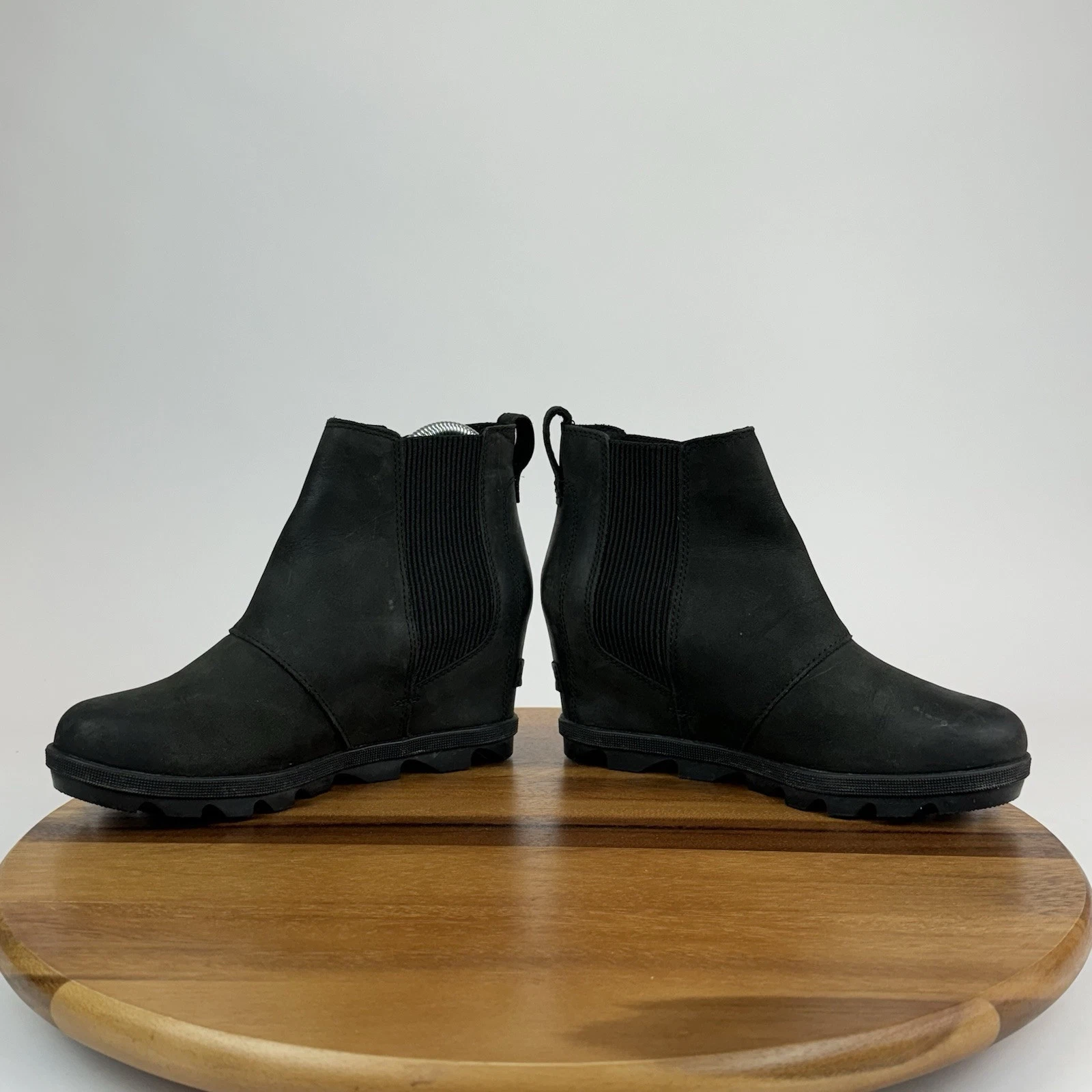 sorel joan of arctic wedge ii leather chelsea ankle boots