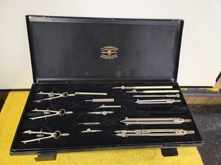 A G Thornton Technical Drawing Set in folding case engineer tool