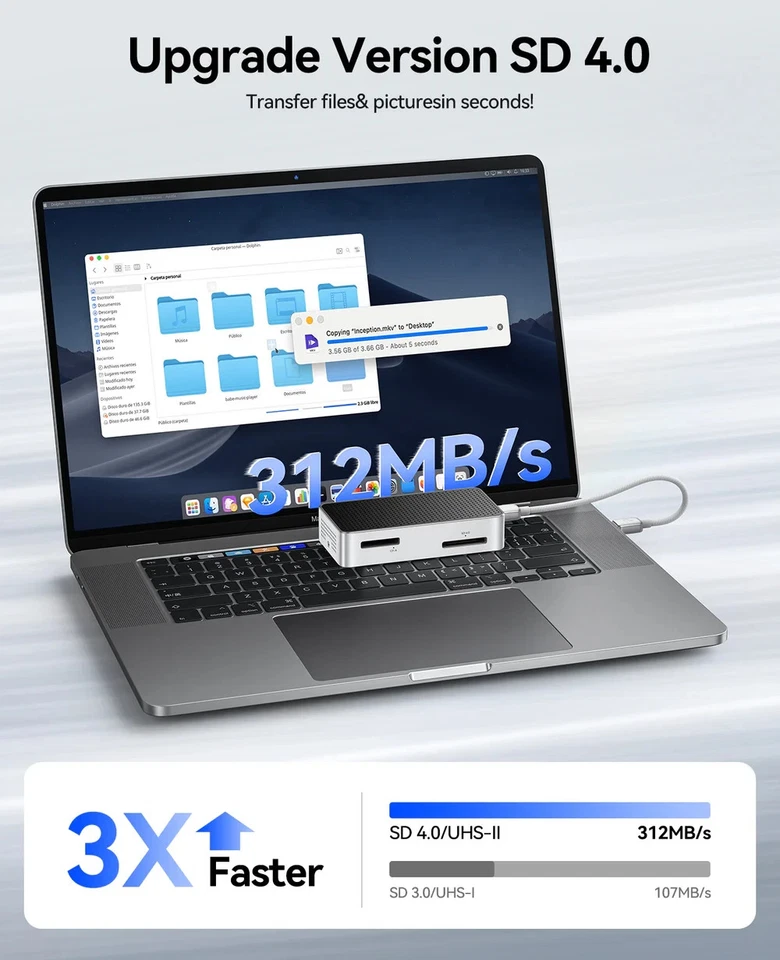 CFexpress Type B/A Card Reader ORICO M4DK USB 3.2 Gen2x2 1500MB/s SD UHS-II - Image 4 of 4