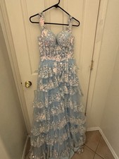 Women  s Blue Sequined Dress