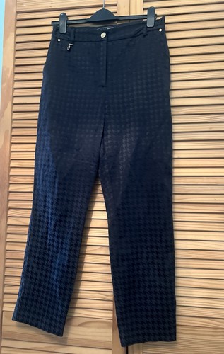 Womens Holland cooper Black Patterned smart Trouser Houndstooth Jacquard Size 12