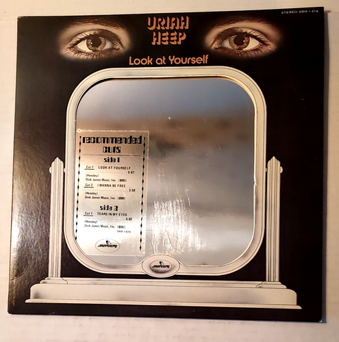 White Label PROMO LP Uriah Heep "Look at Yourself" Hype Sticker Mercury SRM1-614