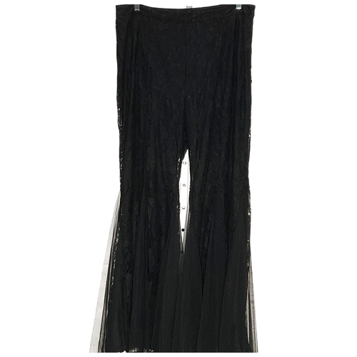 Fashion Nova Black Lace Wide Leg Pants - Picture 1 of 4