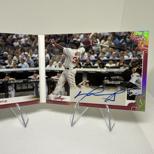 2023 Leaf Art of Sport Diptych Auto Book David Ortiz Red Sox Spectrum Holo #6/6 - Picture 3 of 12