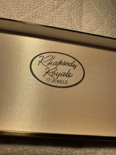 Vintage Rhapsody Royale Damenuhr 17 Jewels Swiss verziertes Goldarmband neuwertig Box " - Bild 14 von 14