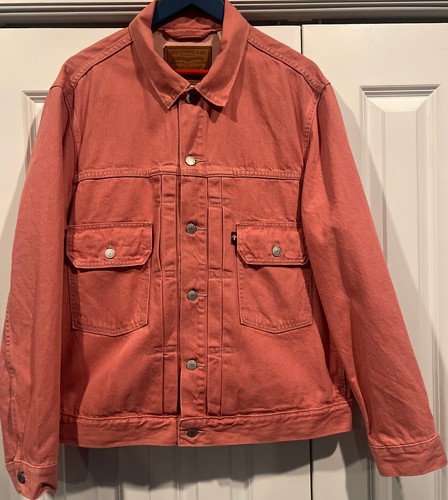 Levi's Giacca Uomo Grande Rosa Fresco Contemporaneo Tipo II Camionista Denim Jeans - Foto 6 di 6